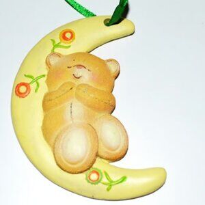 Ceramic Ornament Tree Nursery Childs Room Home Decor Moon Teddy Bear